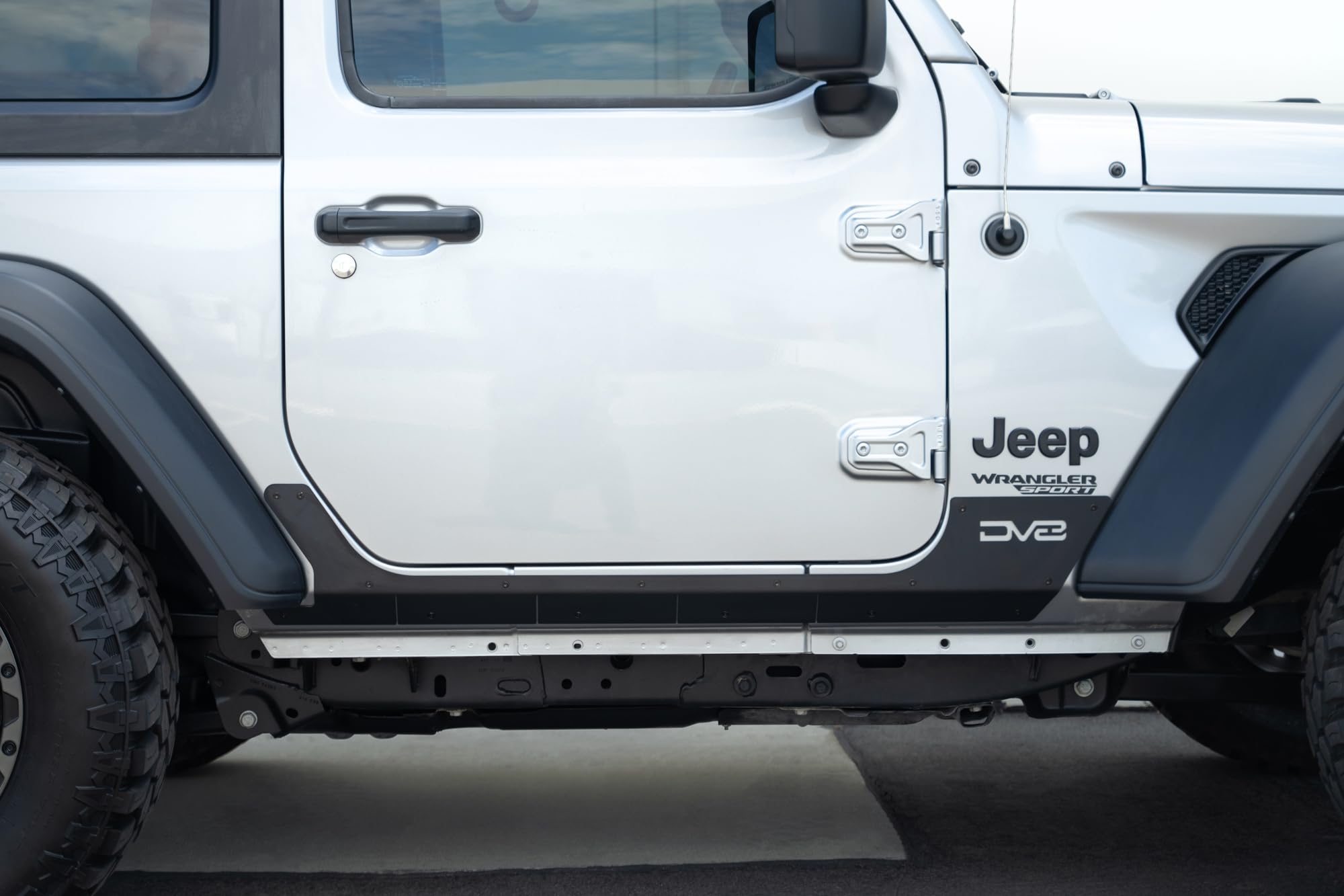 Rock Skins DV8 Offroad for The 2018-2025 Jeep Wrangler JL 2-Door | Protects Lower Body Panels from Rocks & Debris | Works with Aftermarket & Factory Fenders | Compatible with Most Sliders & Steps