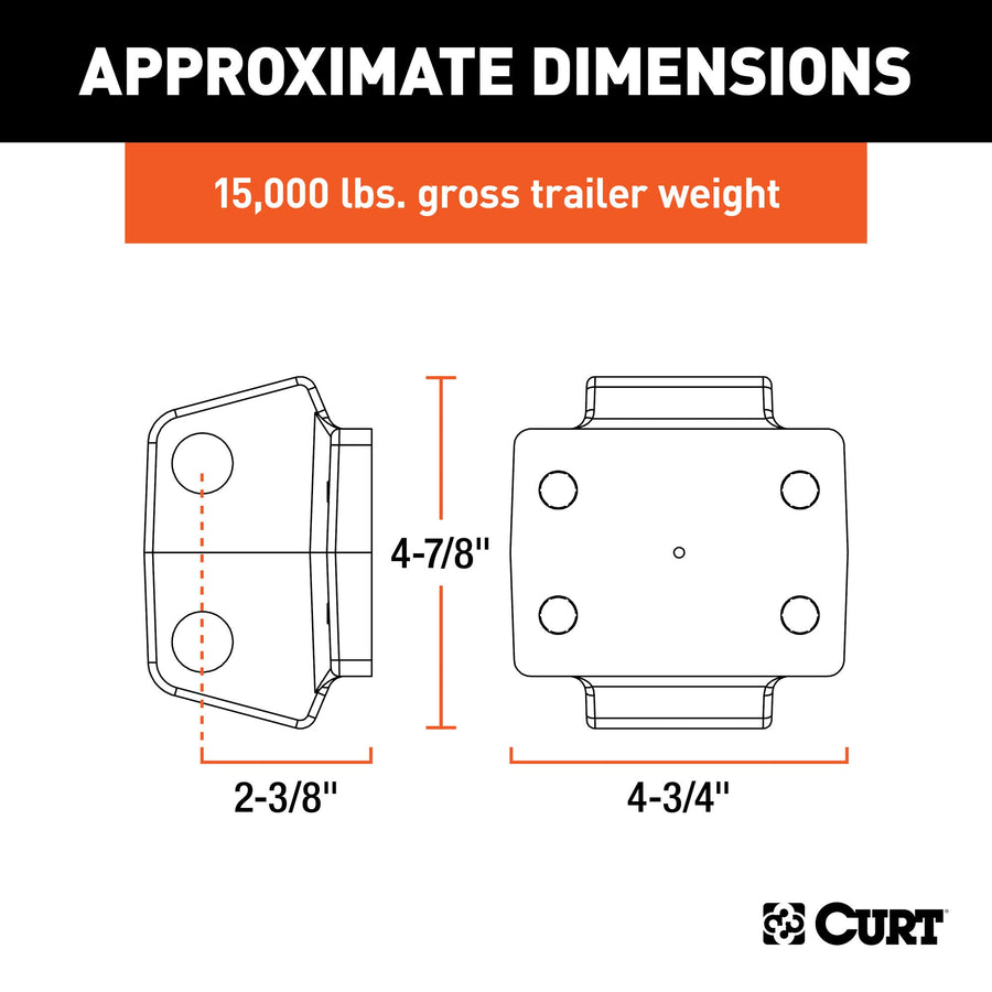 CURT Rebellion XD Adjustable Cushion Hitch Pintle Mount Attachment, Shank Required, Black