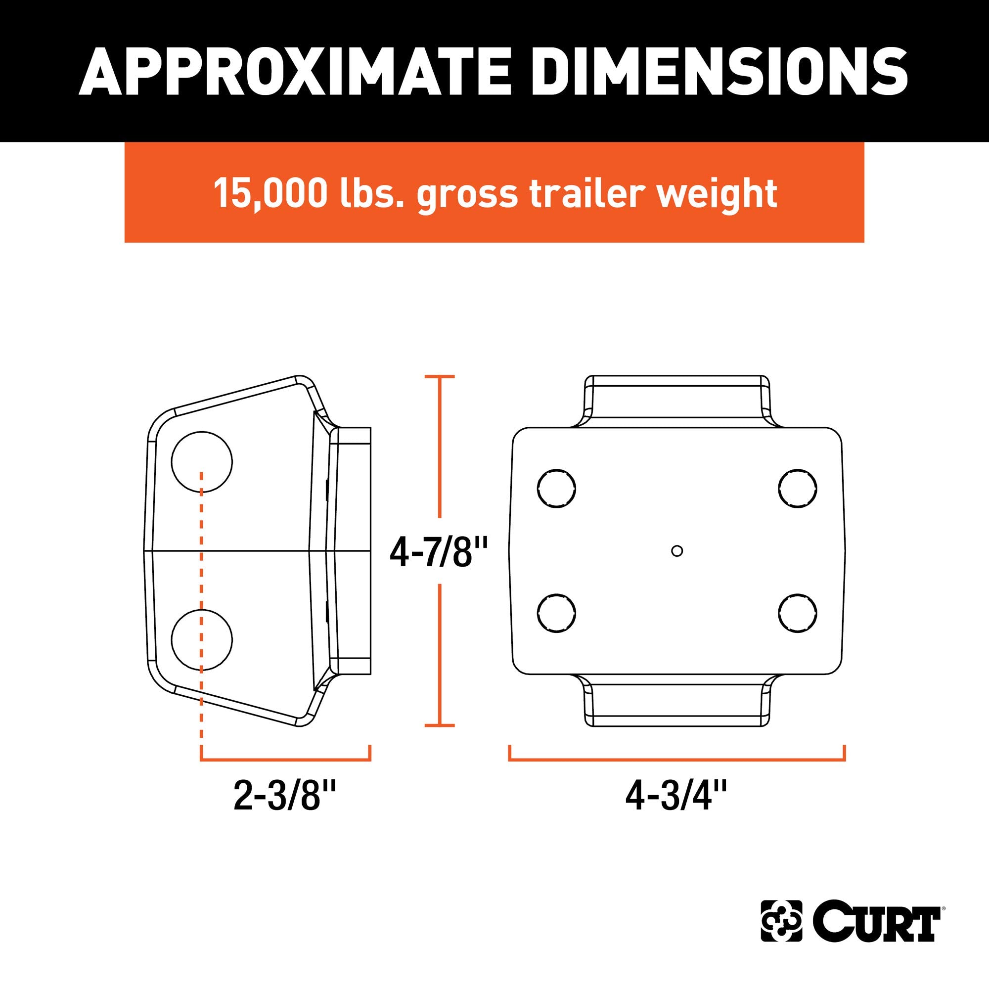 CURT Rebellion XD Adjustable Cushion Hitch Pintle Mount Attachment, Shank Required, Black
