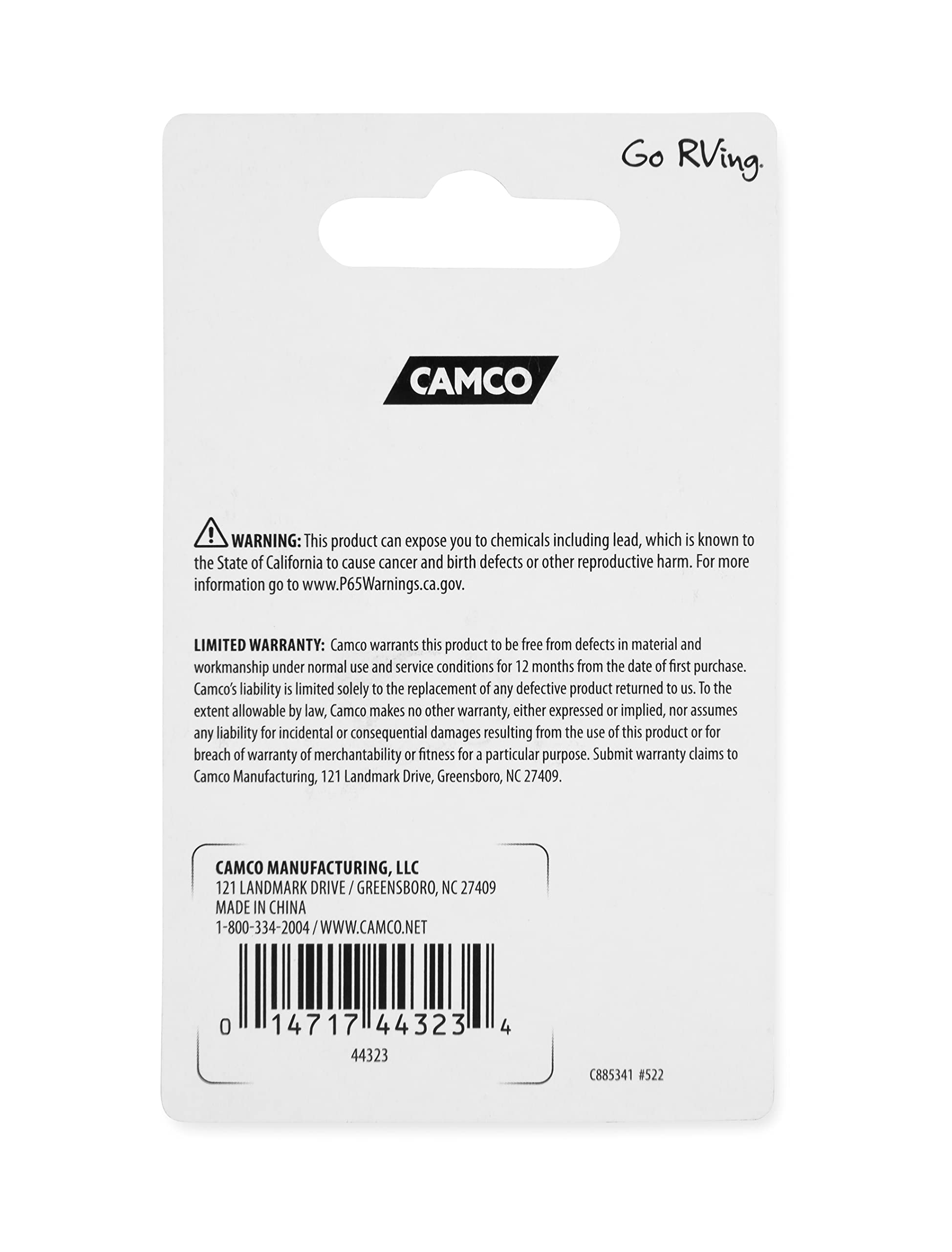 7/8" Camco 44323 Offset Thumb Operated Cam Lock, Multicolor