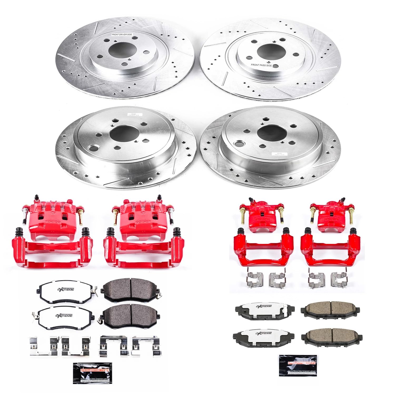 Power Stop Z26 KC6083-26 Front & Rear Street Warrior Brake Kit Subaru For Subaru Forester 2011-2013, Subaru Impreza 2011-2014 [Model Specific]