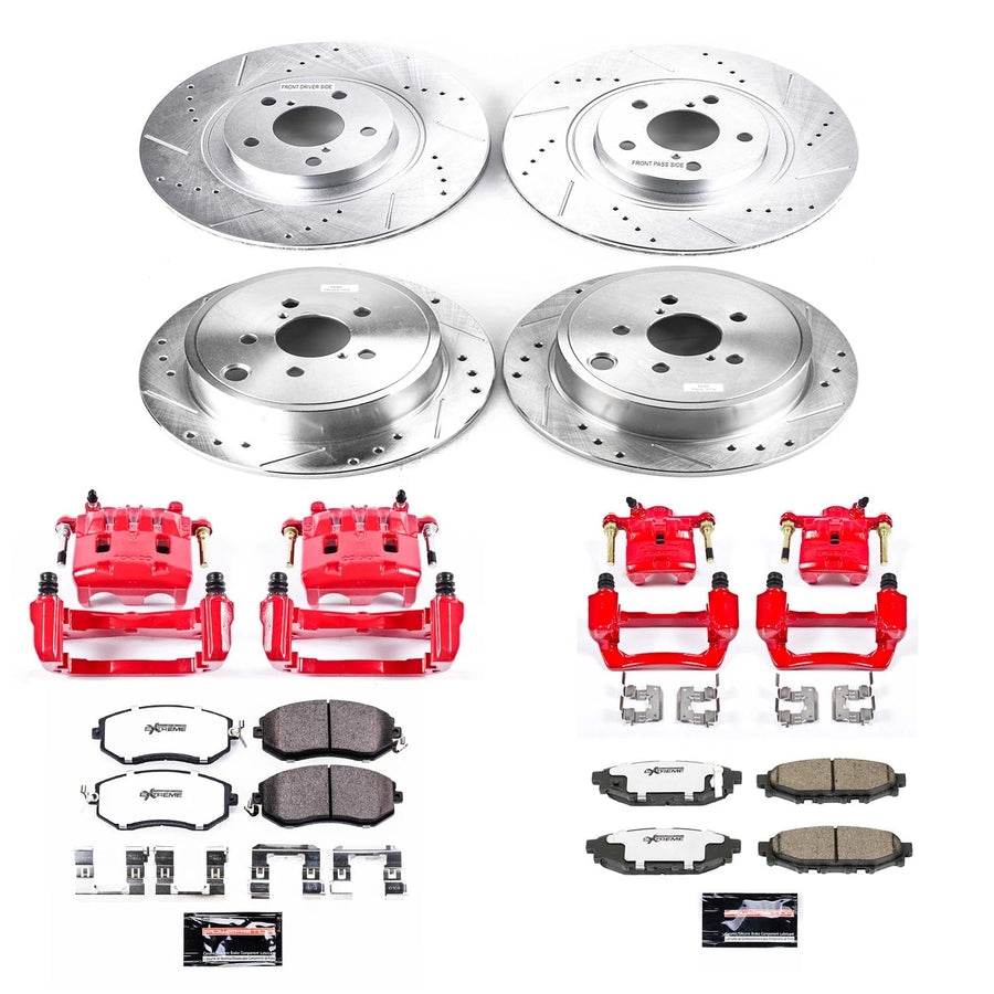Power Stop Z26 KC6083-26 Front & Rear Street Warrior Brake Kit Subaru For Subaru Forester 2011-2013, Subaru Impreza 2011-2014 [Model Specific]