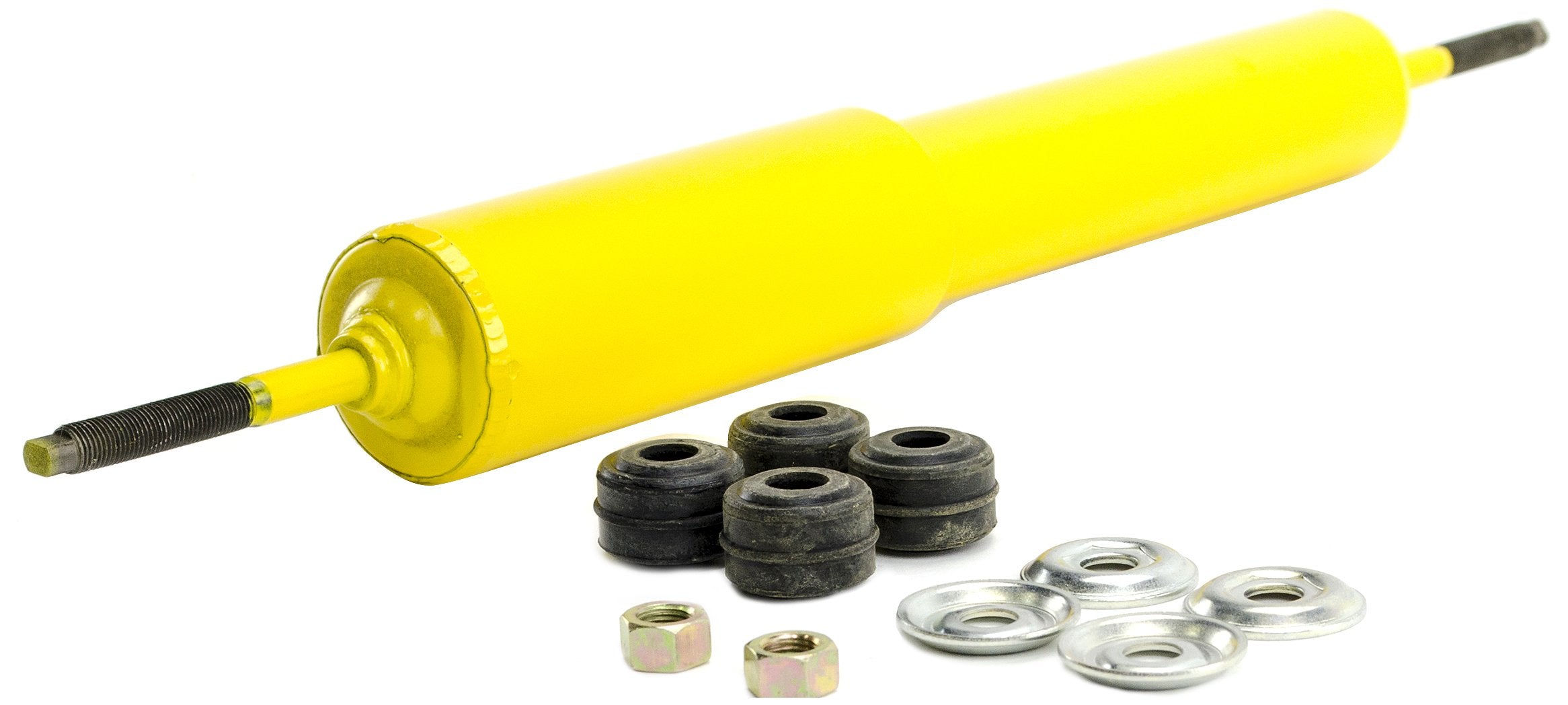 Heavy-Duty Lippert Replacement Shock for RV Trailer Suspension System, Yellow, Measures 8-5/8" Compressed, 13-1/2" Extended, Bolt-On, One Per Package - 283280
