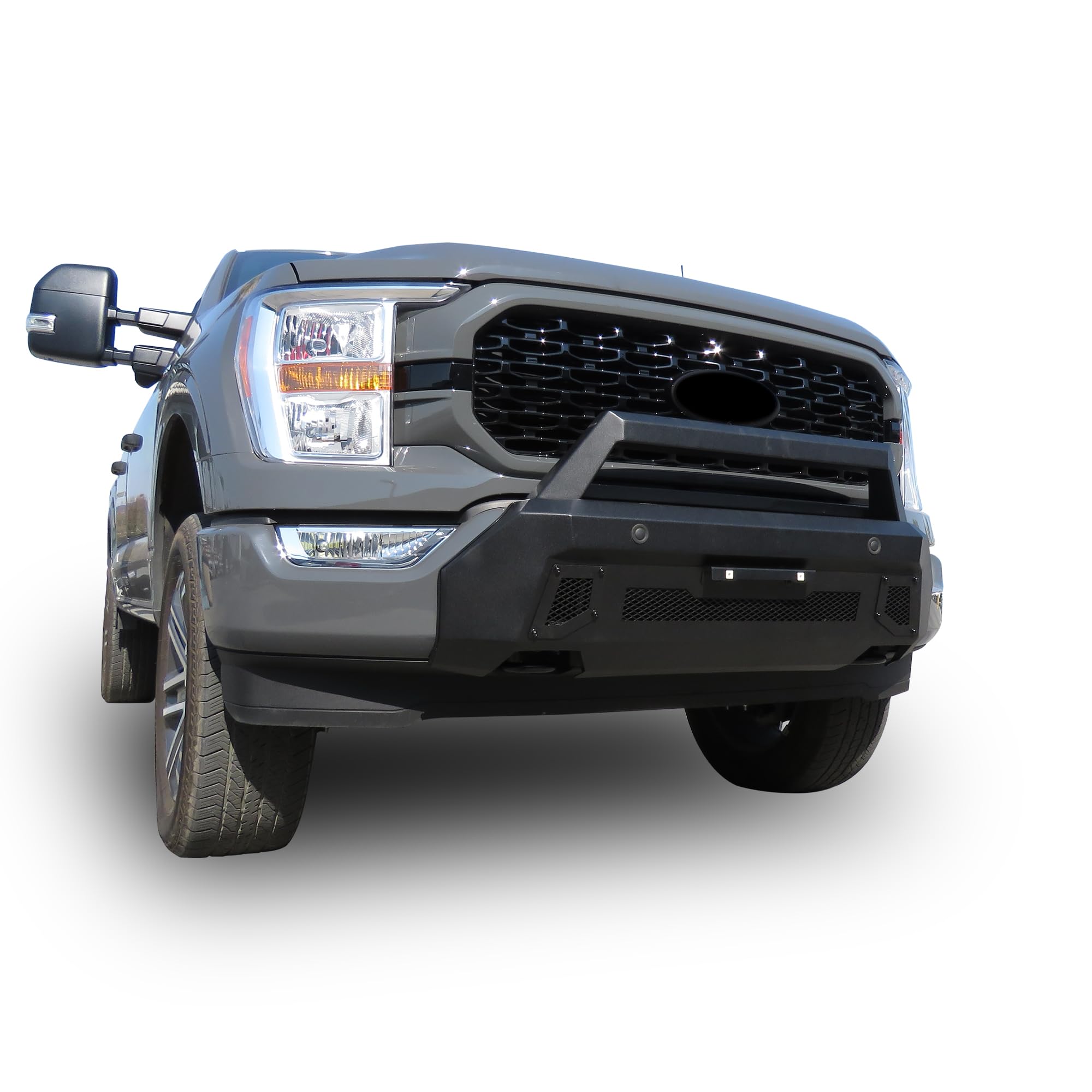 Armour III Black Horse Light Duty Front Bumper Textured Black Compatible with 2021-2023 Ford F-150(Excl. 22-23 F150 Lightning EV)-AR3LD42NL