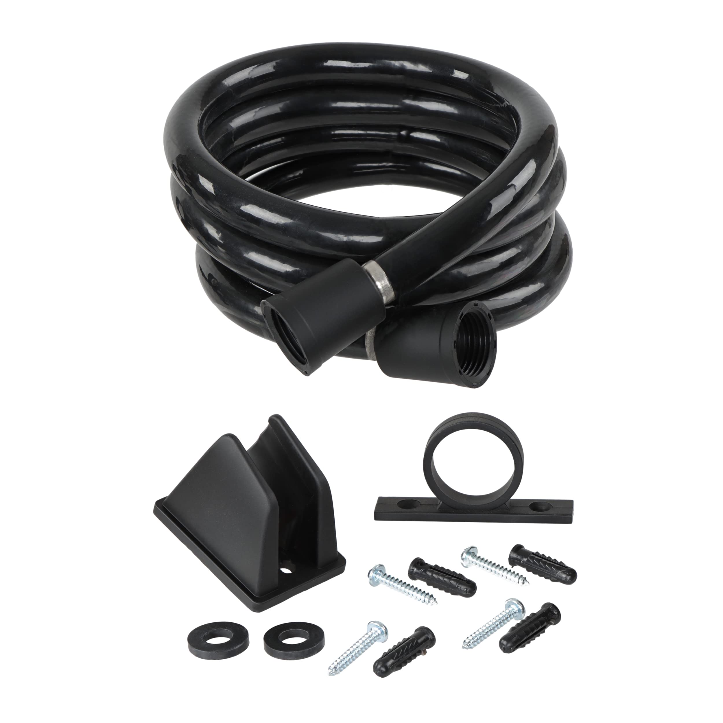 Empire RV Shower Head Hose Replacement Faucet - 60in Black Vinyl Flexible Extra Long Shower Wand Hose