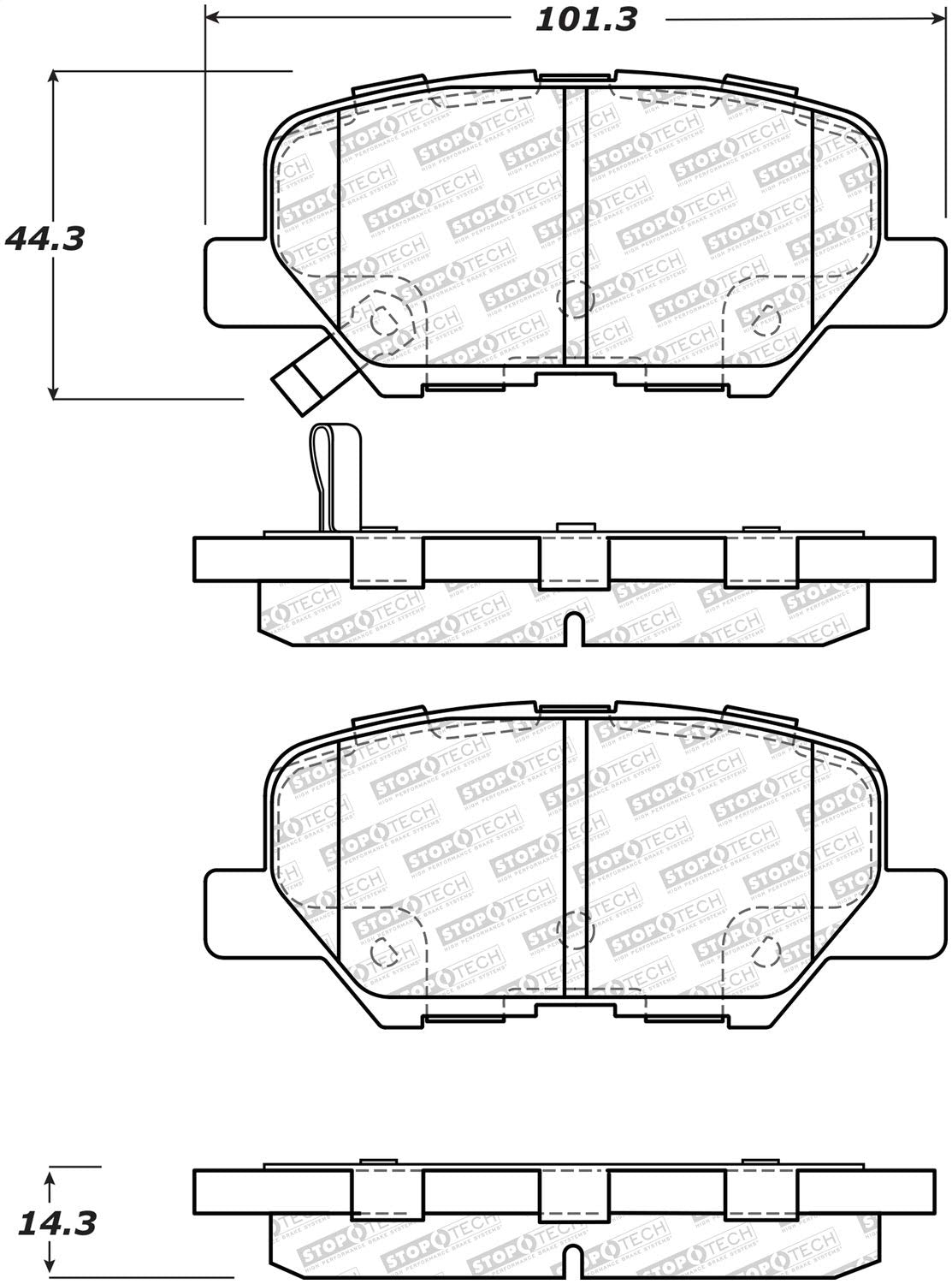 Brake Pads StopTech 305.16790 Street Select with Hardware
