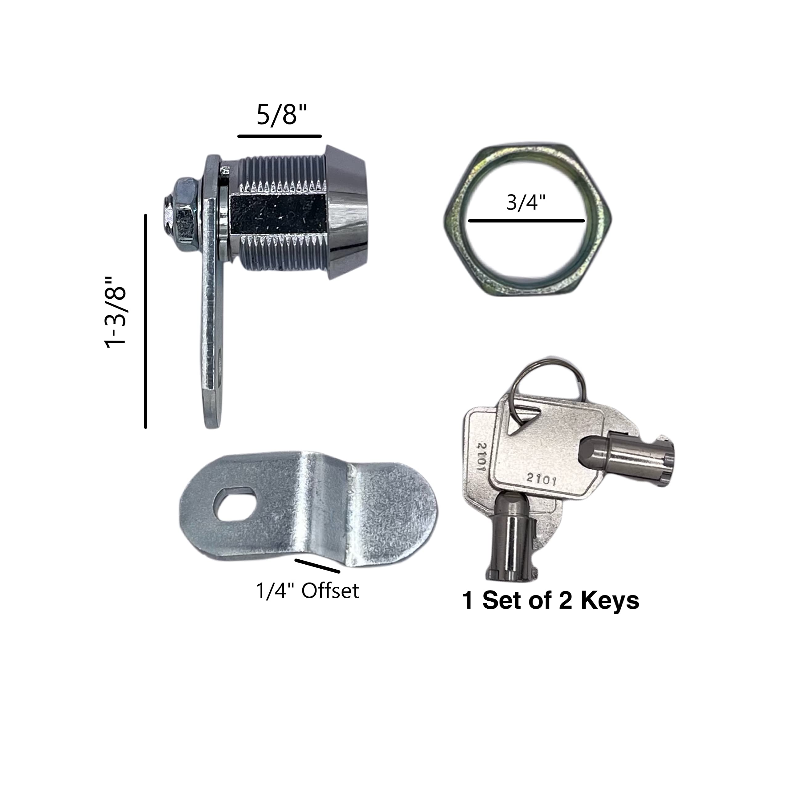 Ace Compartment Lock RV Designer L315, 5/8 inch, 1 Per Pack, Compartment Hardware