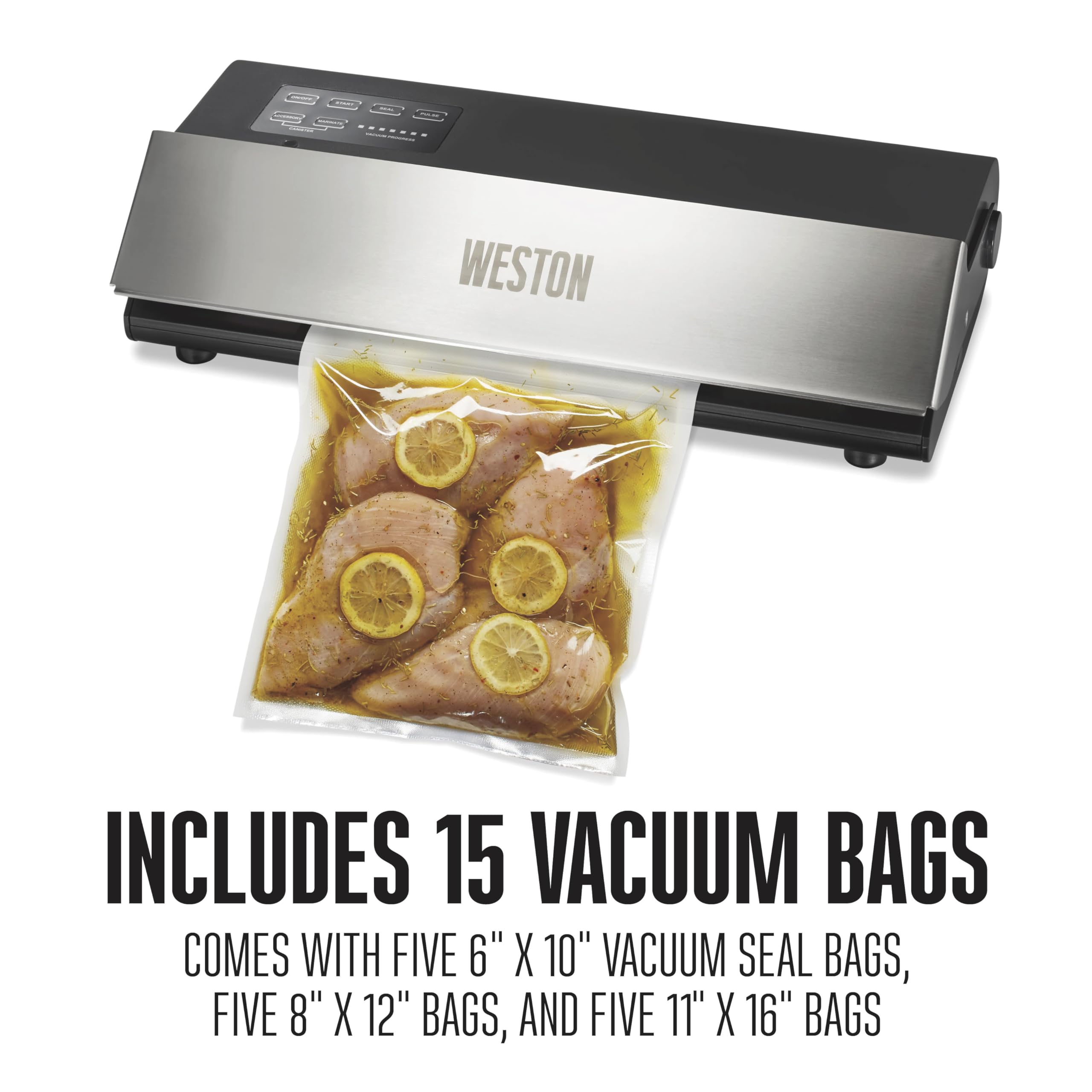 Professional Advantage Weston 65-0501-W Vacuum Sealer, 11", Stainless Steel and Black