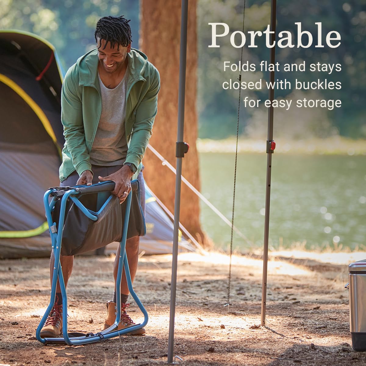 Coleman Portable Cross Rocker Outdoor Rocking Chair, Weather-Resistant Seat with Cup Holder & Padded Back