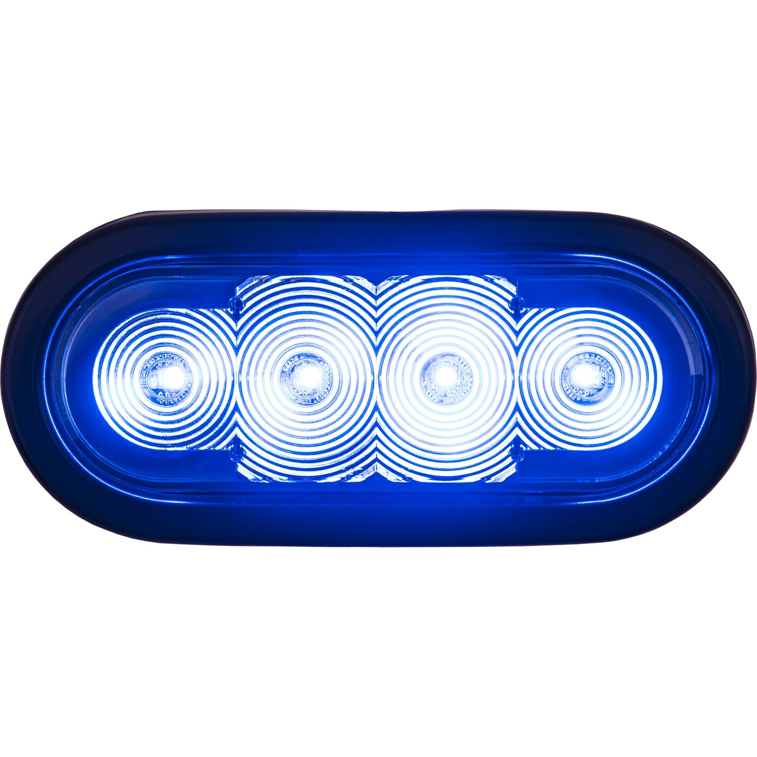 6 Inch Oval Strobe Light Buyers Products for Trucks and Emergency Vehicles, Blue LEDs and Clear Lens, Flashing Lights