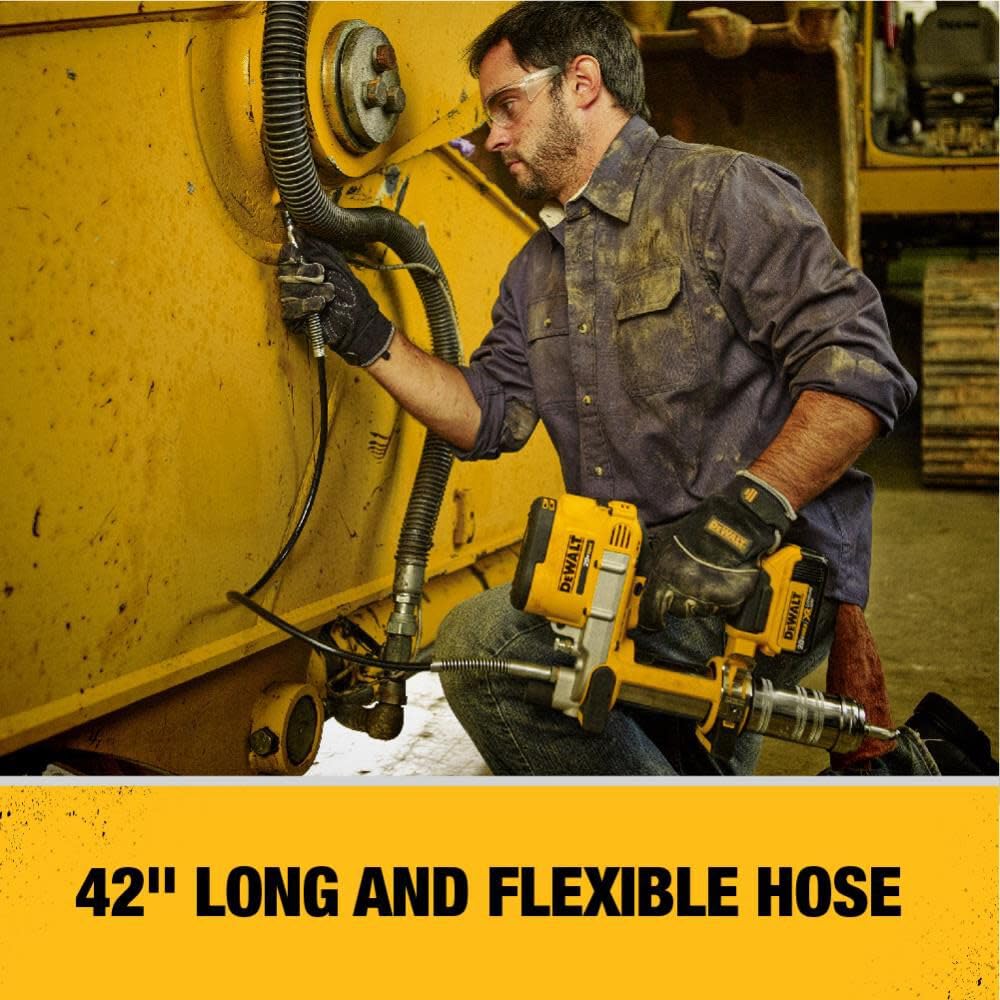20V MAX DEWALT Grease Gun Kit with 4.0Ah Battery and Charger, Cordless Grease Gun, LED Light, 42” Hose, 10,000 PSI, Variable Speed Triggers (DCGG571M1)