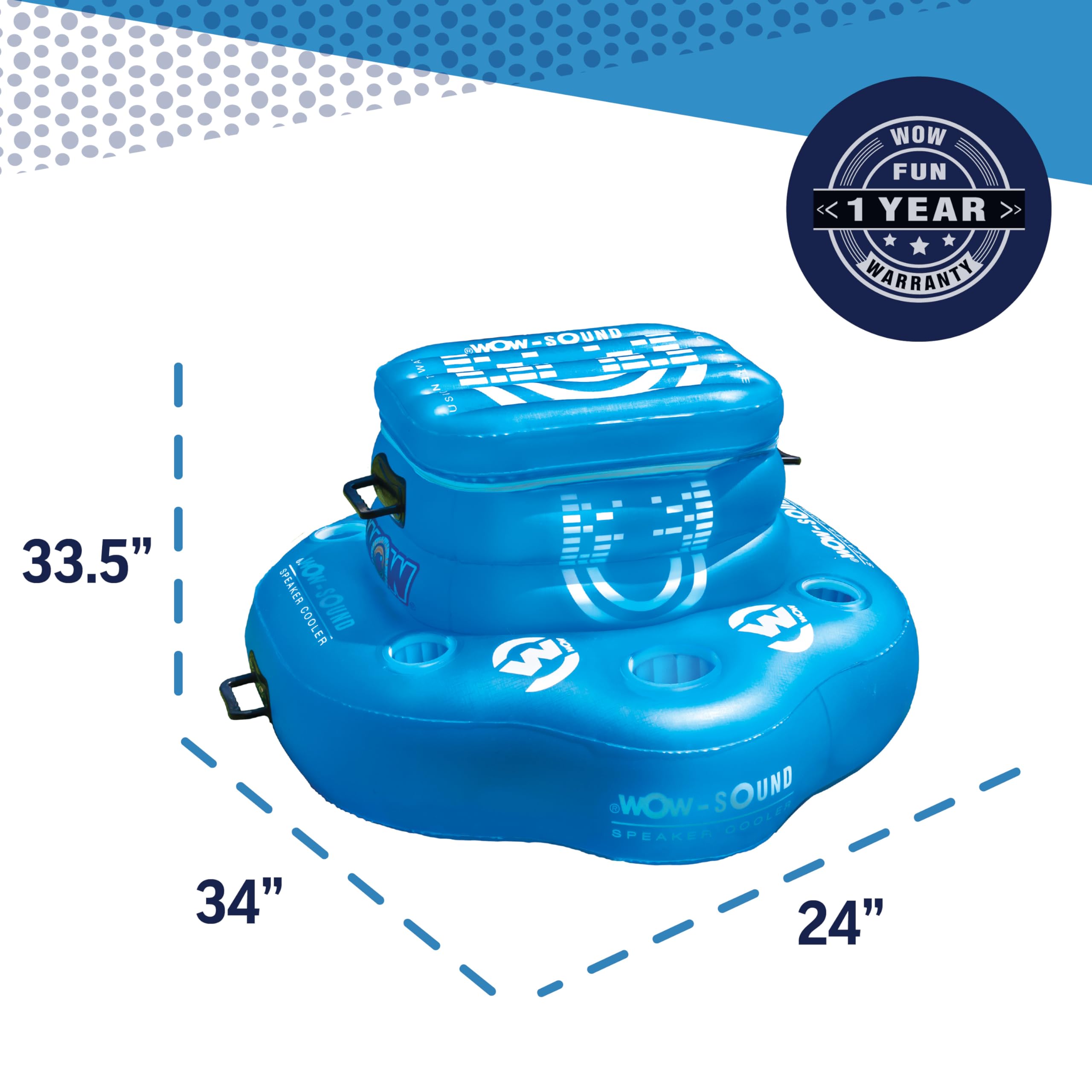 Float Fridge WOW Sports - Inflatable Floating Cooler - Portable Ice Chest For Pool & Beach - 30 Pack Capacity