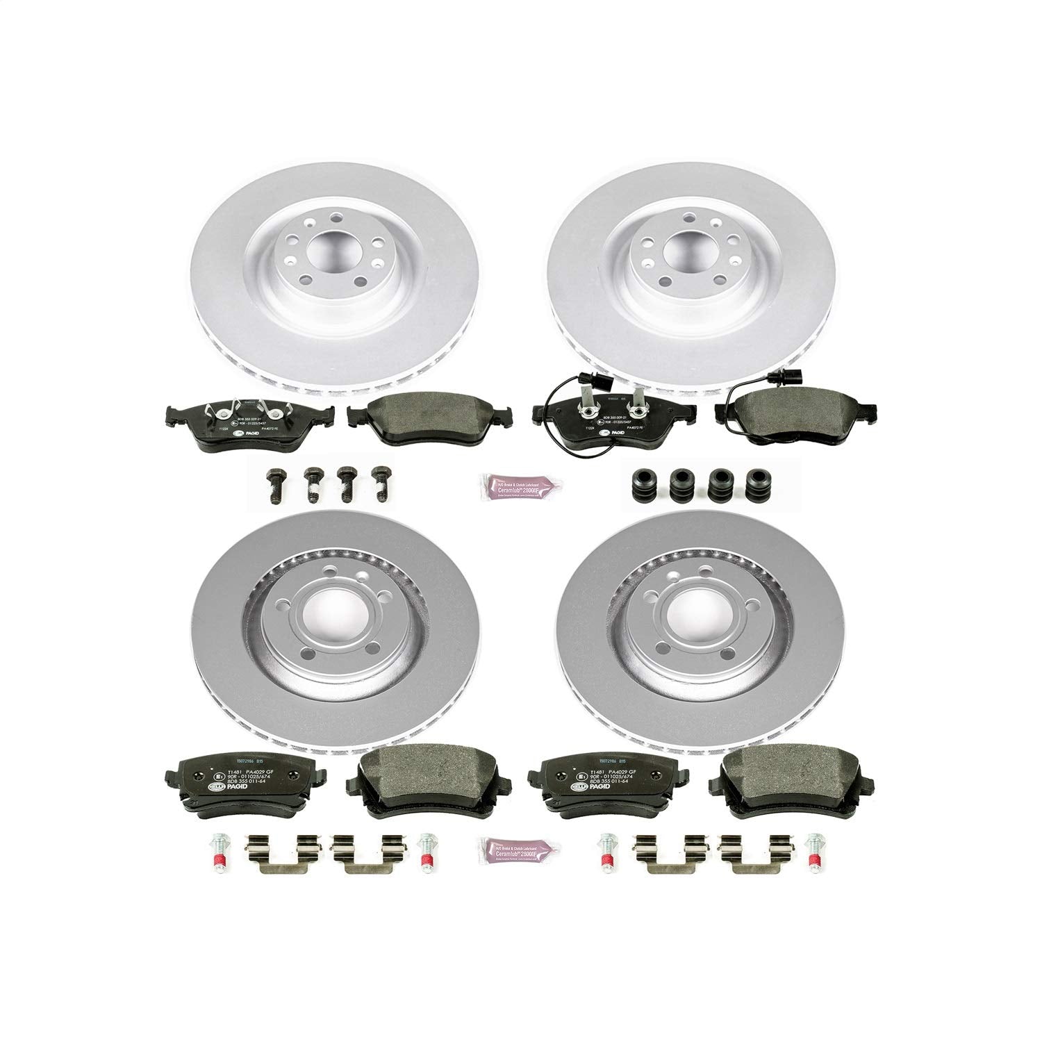 Power Stop ESK4008 Euro-Stop Front & Rear Brake Kit Audi Volkswagen For Audi A8 Quattro 2003-2010, Volkswagen Phaeton 2004-2006 [Model Specific]
