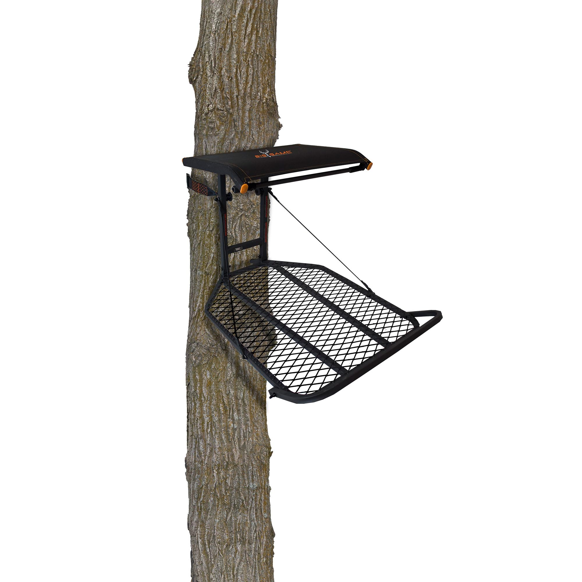 Captain XC Big Game Hang-On Treestand, Lightweight Steel Construction with 14 x 8 in. Flip-Back Flex-Tek Seat, 300 lbs Weight Rating