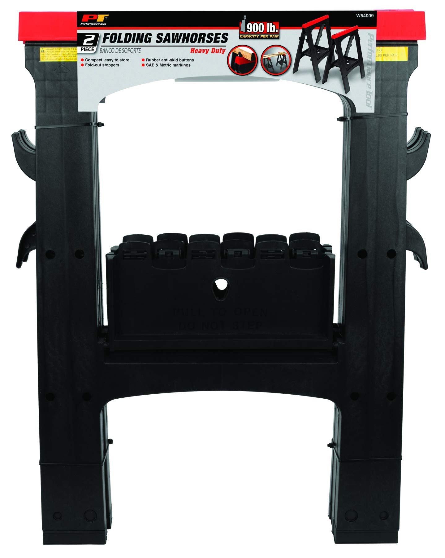 Heavy Duty Performance Tool W54009 Plastic Sawhorse Set (450 lb capacity, 900 lbs Total)
