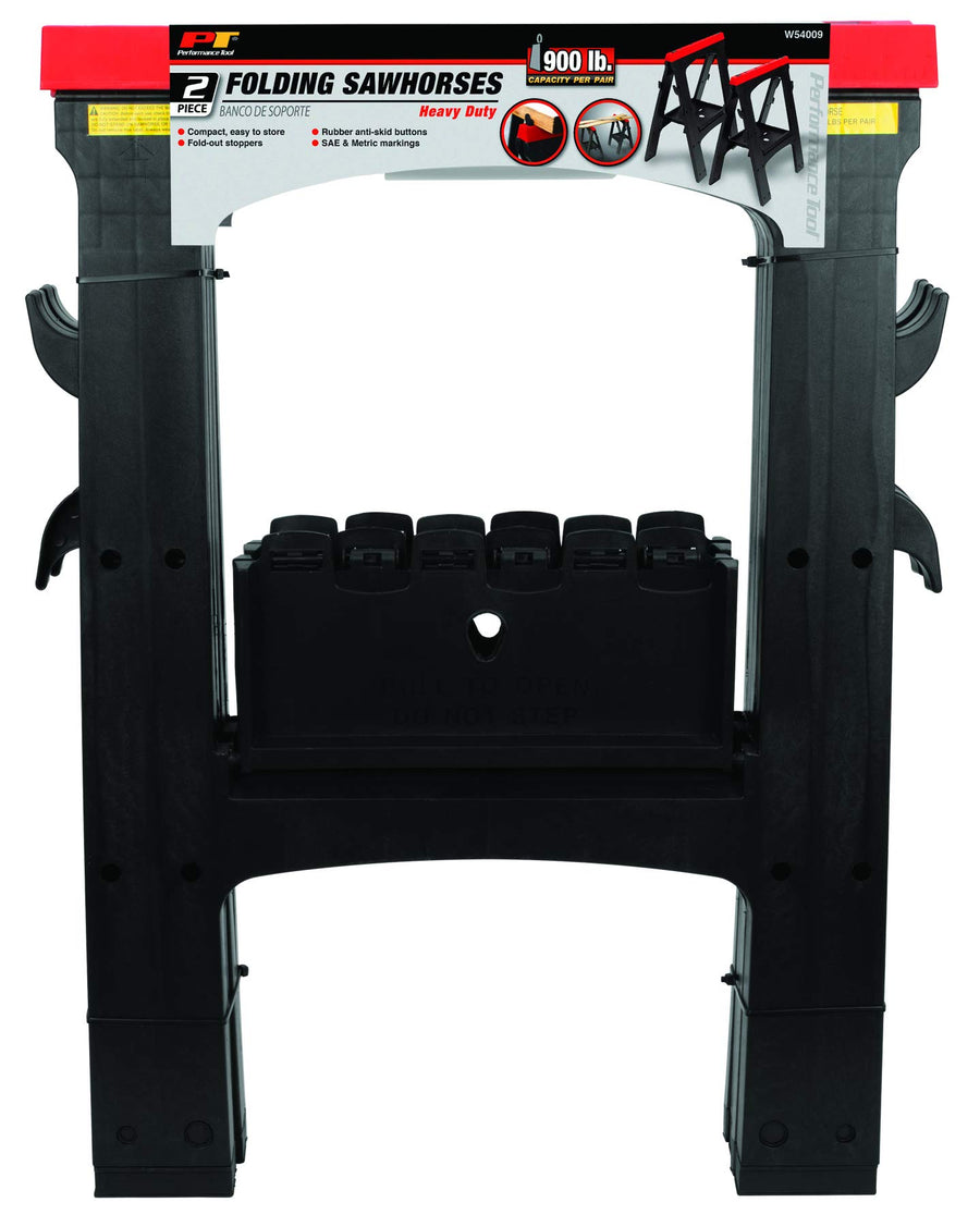 Heavy Duty Performance Tool W54009 Plastic Sawhorse Set (450 lb capacity, 900 lbs Total)