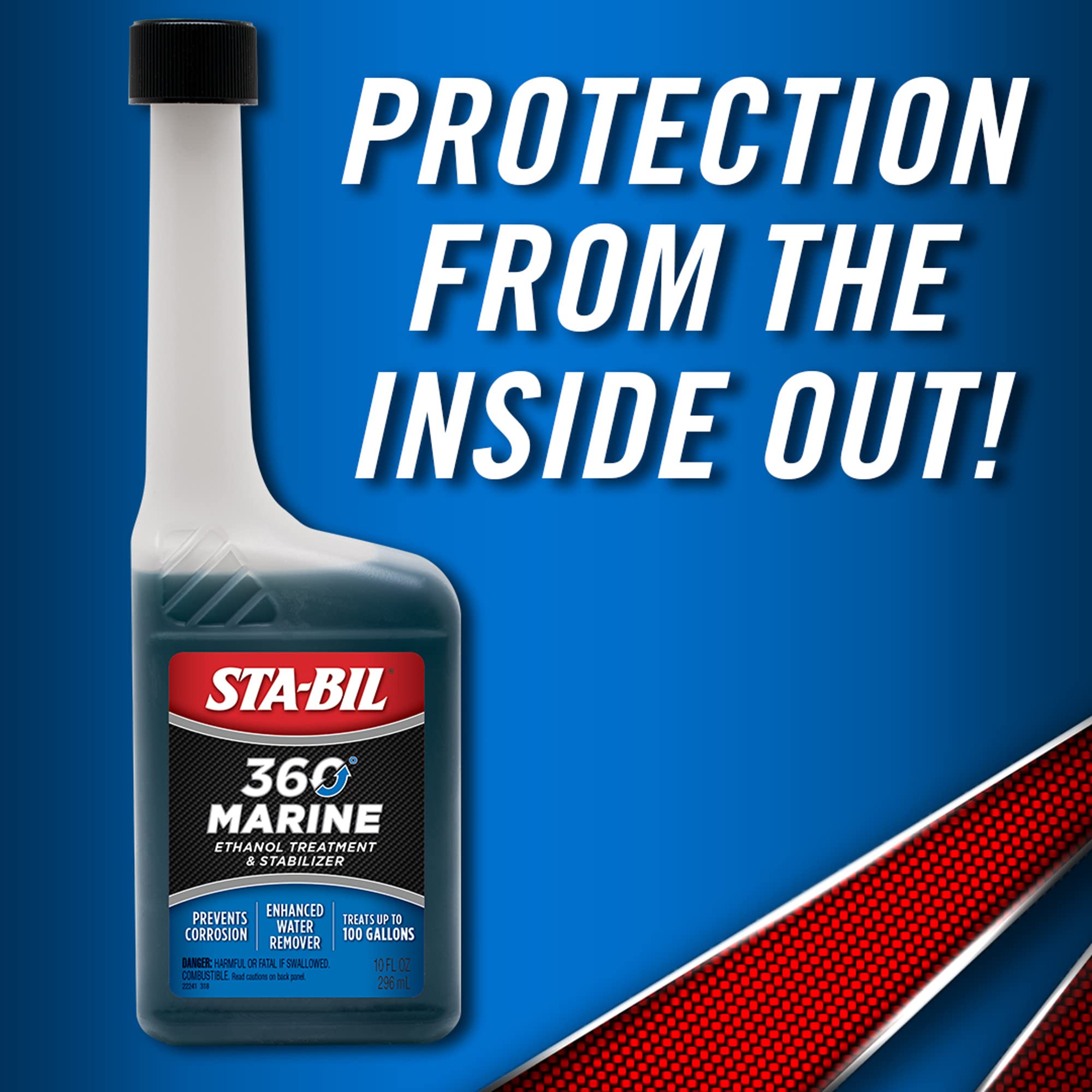 STA-BIL 360 Ethanol Treatment and Marine Fuel Stabilizer - Prevents Corrosion - Helps Clean Fuel System For Improved In-Season Performance - Treats Up To 100 Gallons, 10 fl. oz. (22241)