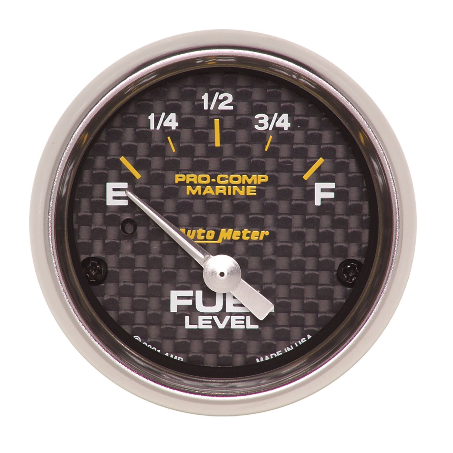 Fuel Level AutoMeter Gauge, 2 1/16", 240Ωe to 33Ωf, Elec, Marine Carbon Fiber (200760-40)