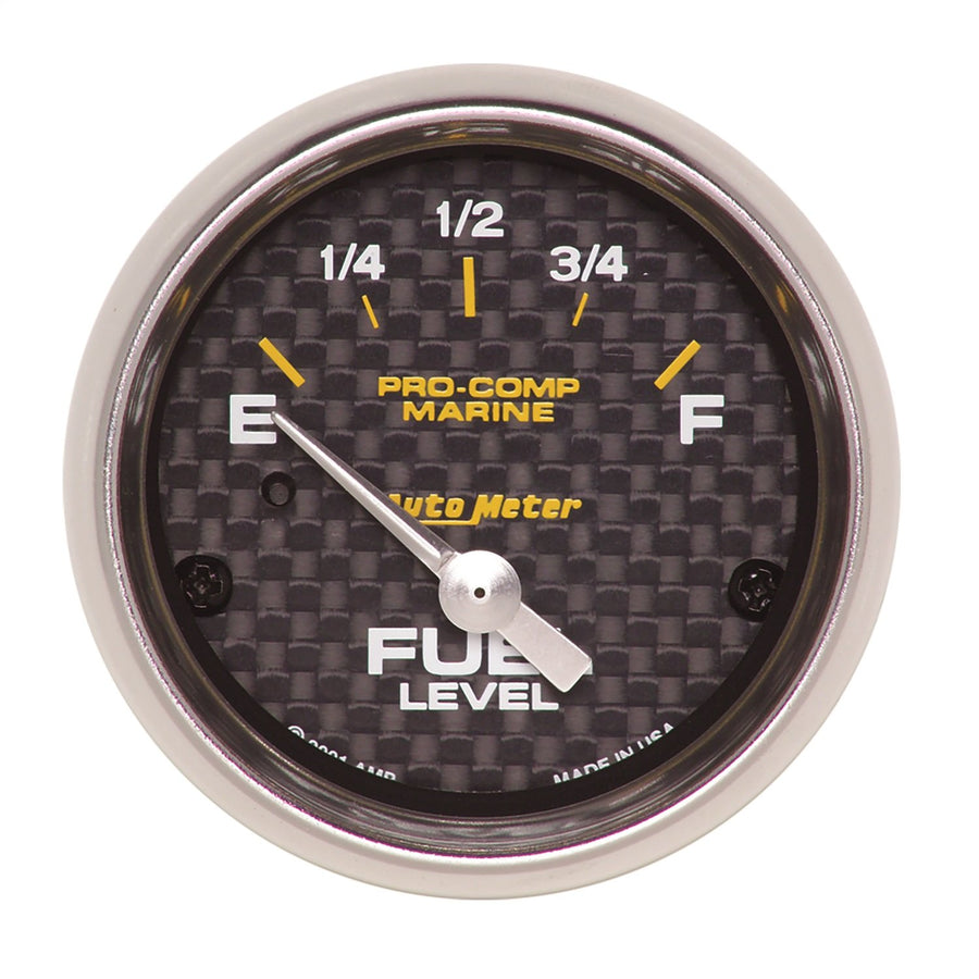 Fuel Level AutoMeter Gauge, 2 1/16", 240Ωe to 33Ωf, Elec, Marine Carbon Fiber (200760-40)