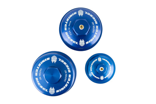 BILLET SINISTER BLUE CAP KIT FOR FORD POWERSTROKE 2008-2010 6.4L