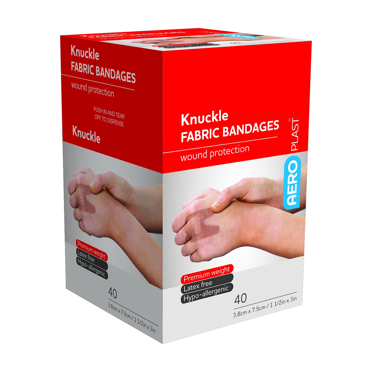 Aero Healthcare AEROPLAST Fabric Knuckle Bandages AFP350 40/Box, Pack of 1