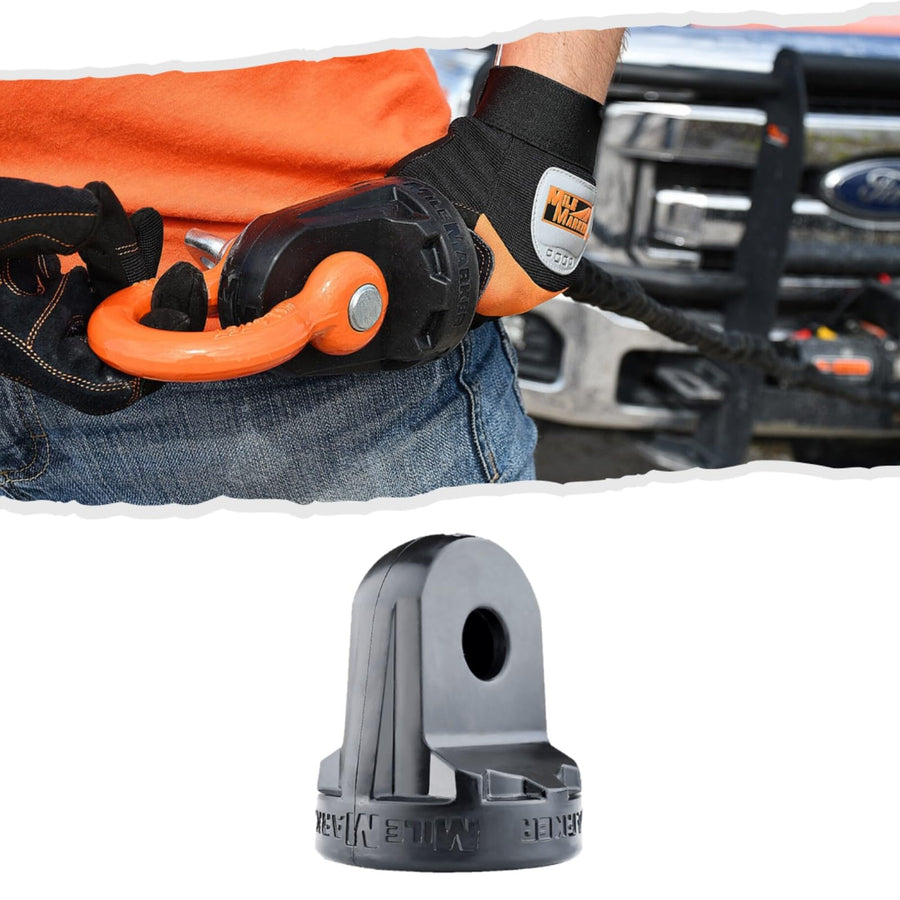Winch Shackle Mount Mile Marker 60-12166 - Fits Mile Marker Winches - Versatile Quality - Works with Roller Fairlead & Hawse Fairlead - Replaces Conventional Winch Hook - Easy Installation & Removal