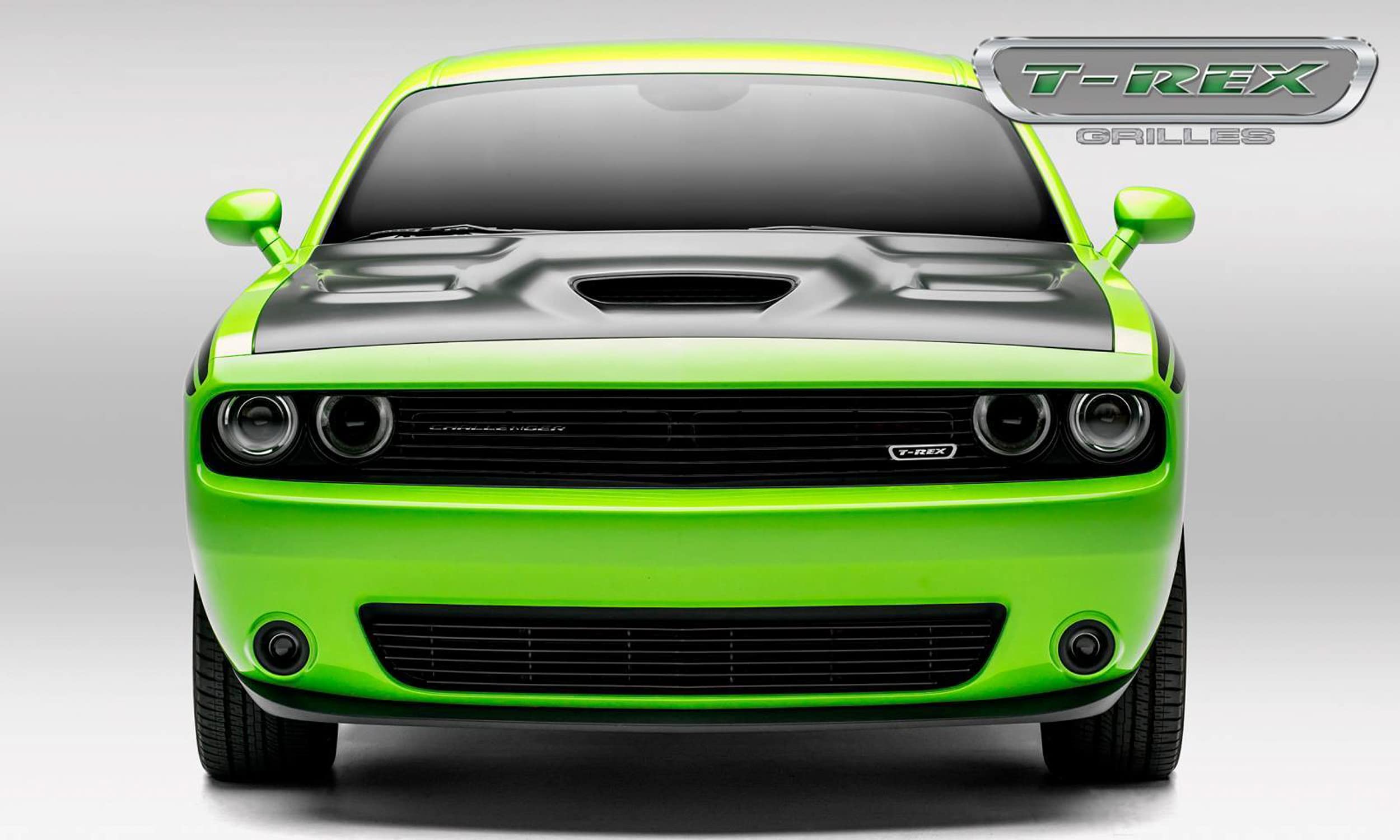 2015-2022 Challenger T-Rex Grilles Laser Billet Grille, Black, 1 Pc, Overlay - PN #6214181