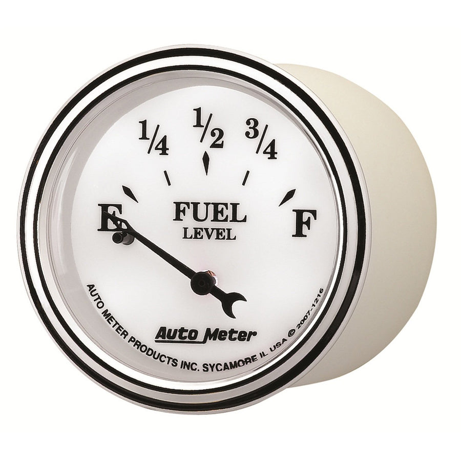 Auto Meter 1216 II Old Tyme White 2-1/16" Short Sweep Electric Fuel Level Gauge