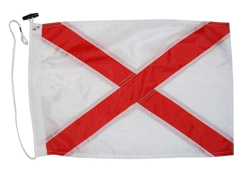 Code V Flag Taylor Made Products, 12 x 18-Inch, Red & White