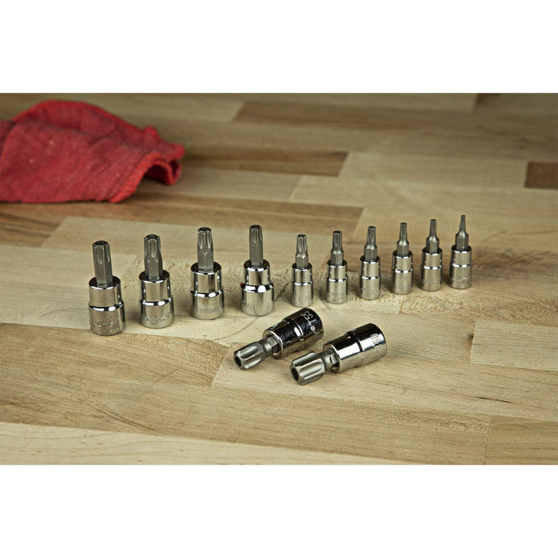 Crescent 1/4" & 3/8" Drive Tamper Proof Torx® Bit Socket Set - 12 Pc. CBSS2TN