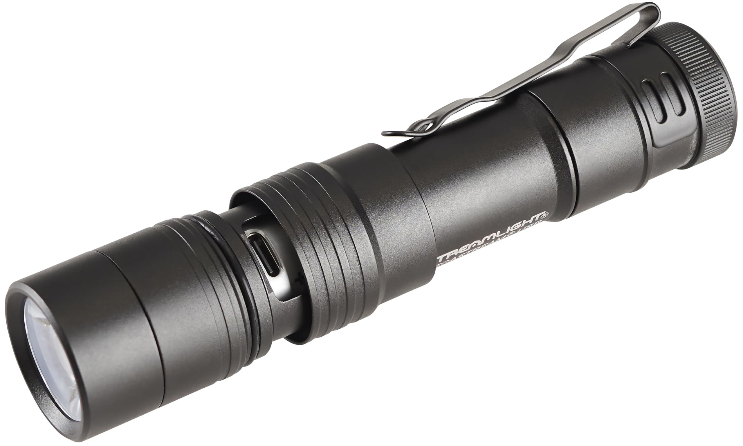 MegaStream Streamlight 66210 USB 1800-Lumen 26000-Candela Rechargeable EDC Flashlight Includes Rechargeable Battery, USB-C Cable, and Holster, Black