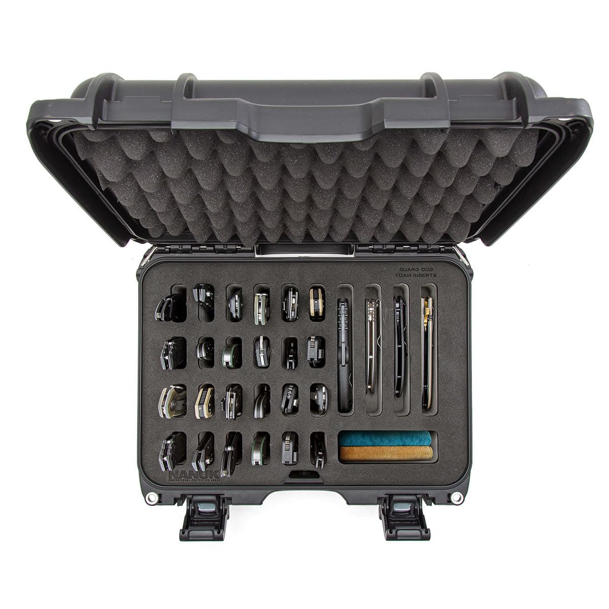 Black Nanuk 915 Waterproof Hard Case with Foam Insert for 28 Knives