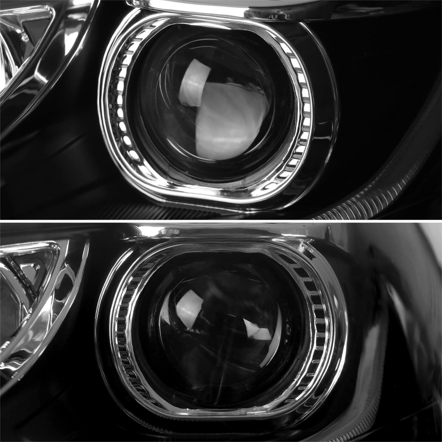 Black Projector Headlights SPEC-D TUNING w/LED Sequential Turn Signal Compatible with 2012-2014 Ford Focus, Fits Models Made in United States And Canada, Left + Right Pair Headlamps Assembly