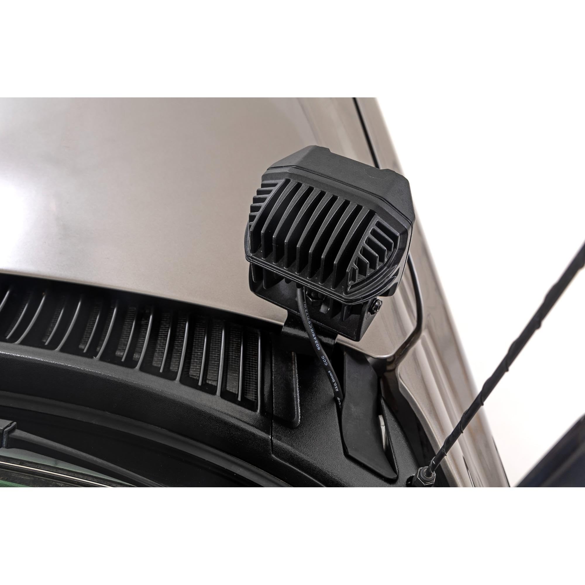 Rough Country Ditch Light Kit LED for Chevy Silverado 1500 (1999–2006) - Hood Mount, 80W Dual 2" Spectrum Series Lights, 9600 Lumens, Wide Flood Beam