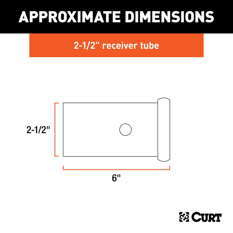 CURT 2-1/2-Inch x 6-Inch Weld-On Raw Steel Trailer Hitch Receiver Tube 49516