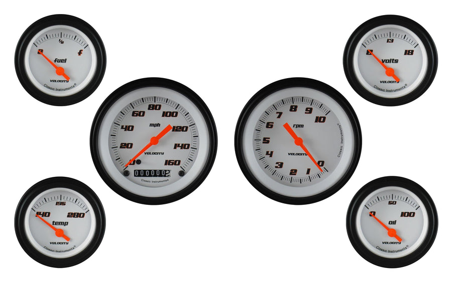 Velocity White Classic Instruments Six Gauge Set VS01WBLF