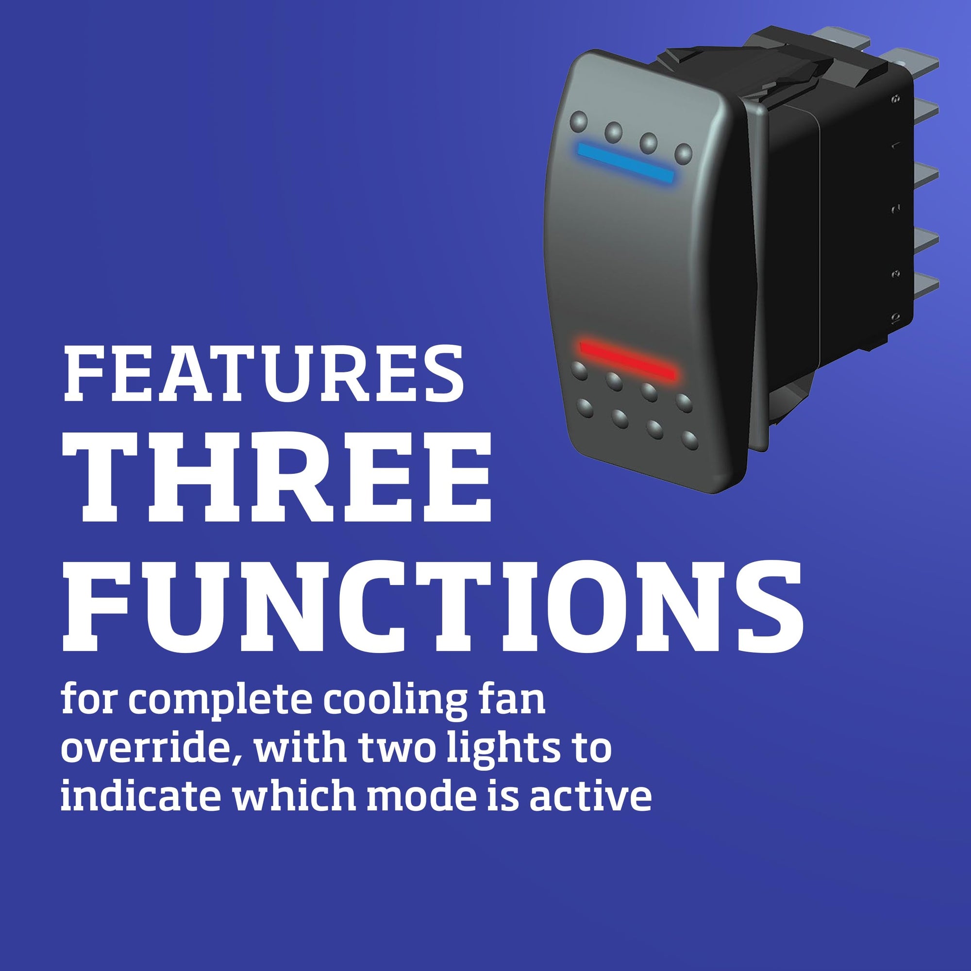 3 Way Illuminated Switch, Fan Controller (31143), Car Parts, Black