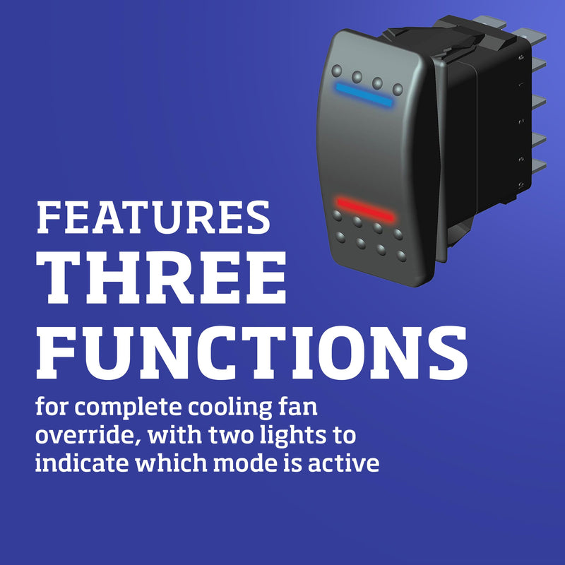 3 Way Illuminated Switch, Fan Controller (31143), Car Parts, Black