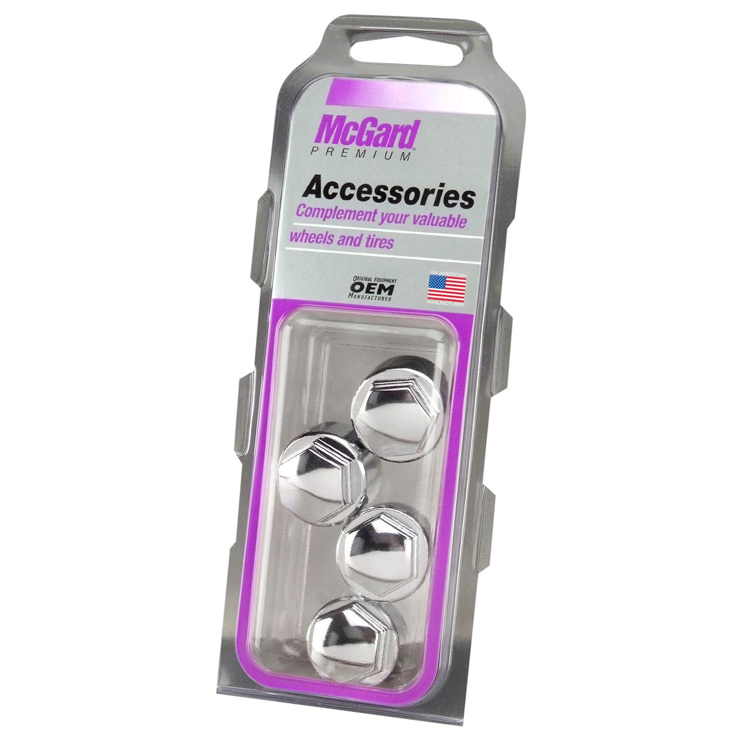 Chrome Nylon McGard Lug Caps - Pack of 4