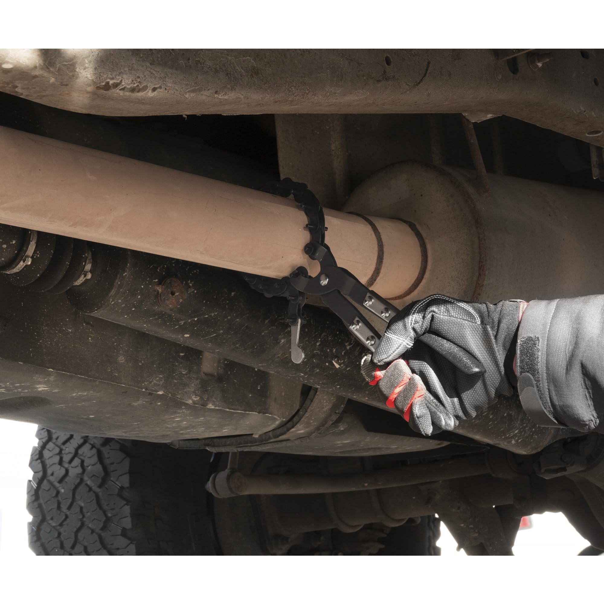 Exhaust Tail Pipe Cutter Performance Tool W80689, Steel Blades, Easy-Grip Handle, Chain Cutting, Shorten, Repair and Remove Exhaust - Black