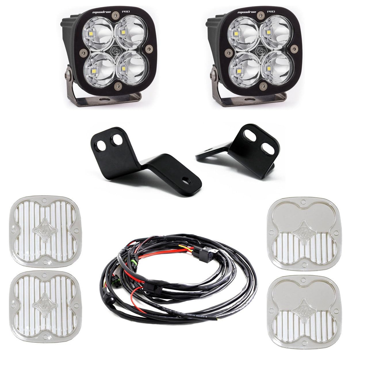 Squadron Pro Baja Designs LED A-Pillar Light Kit for Textron Wildcat XX 2018-22 UTV (Driving/Combo; Clear)