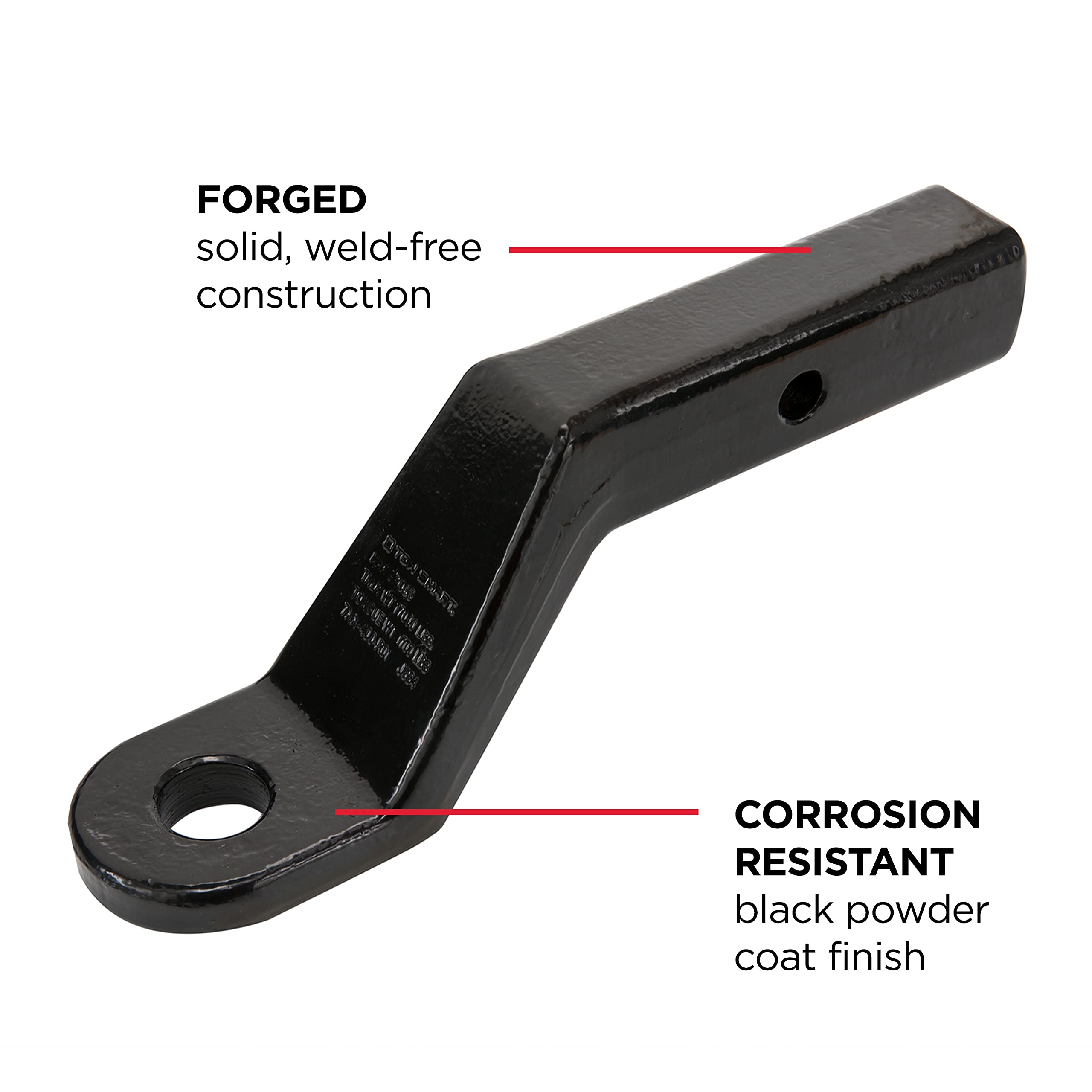 Class IV TOWSMART, 17,000 lb., 4 in. Drop x 3 in. Rise x 1-1/4 in. Shank Forged Steel Standard Trailer Hitch Ball Mount