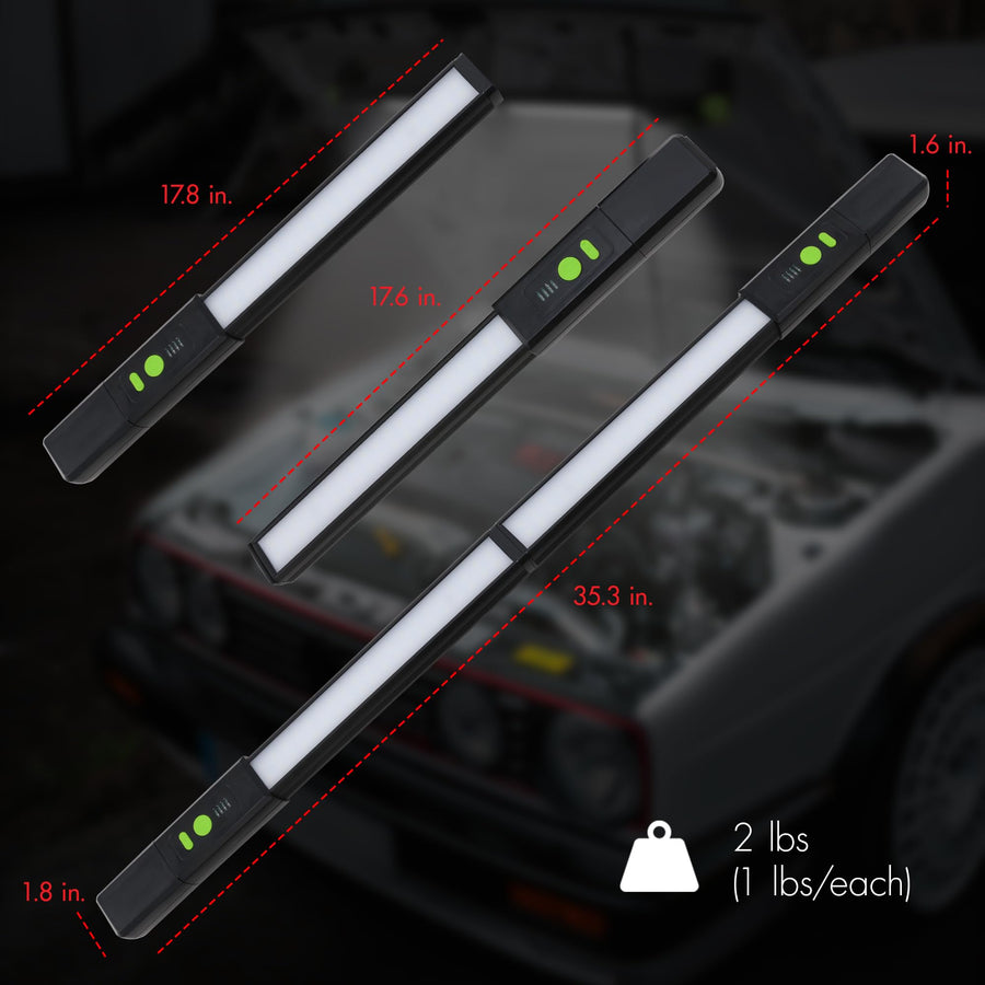 Wagan Detachable EL4346 LED 1200 LM Rechargeable Work Light Portable Mechanic Light Bar with Magnetic and Hooks Cordless Underhood Bright Work Lamp for Car Repairing Garage Workshop