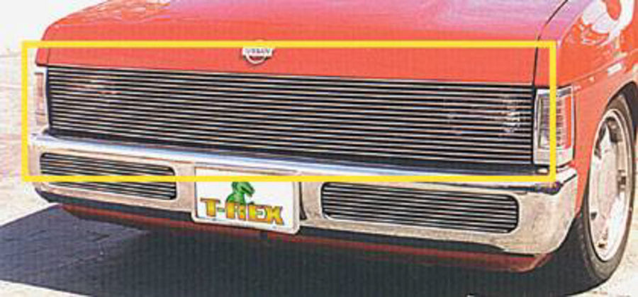 Hardbody Compatible with Nissan (1986-1997) Billet Phantom Grille, Polished, 1 Pc, Insert - PN #20771