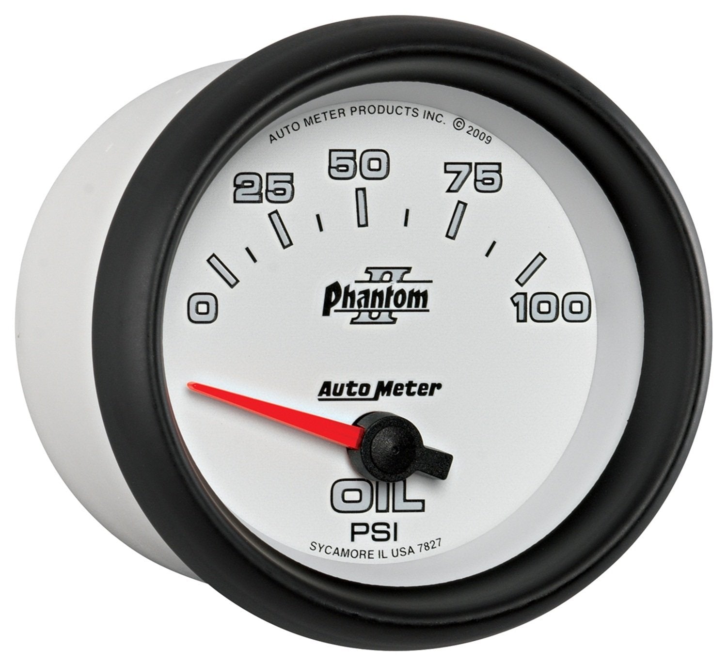 Auto Meter Phantom II 2-5/8" 0-100 PSI Short Sweep Electric Oil Pressure Gauge 7827