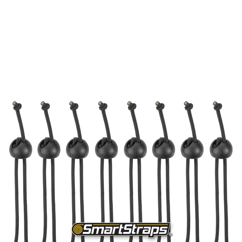 Adjustable SmartStraps Toggle Ball Bungee Cord, Adjust Tension And Length From 2-12” – Great To Keep In Your Car, Boat And Workshop (pack of 8)