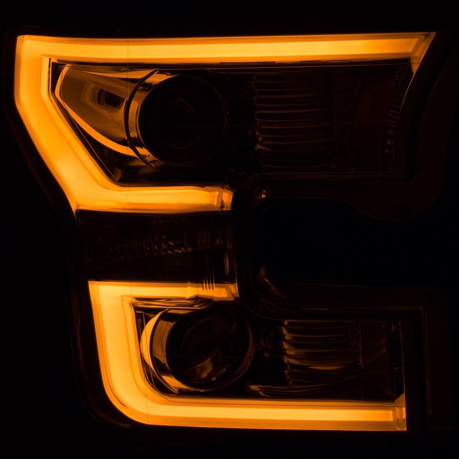 FORD F-150 AnzoUSA 15-17 PROJECTOR PLANK STYLE SWITCHBACK H.L. CHROME/AMBER