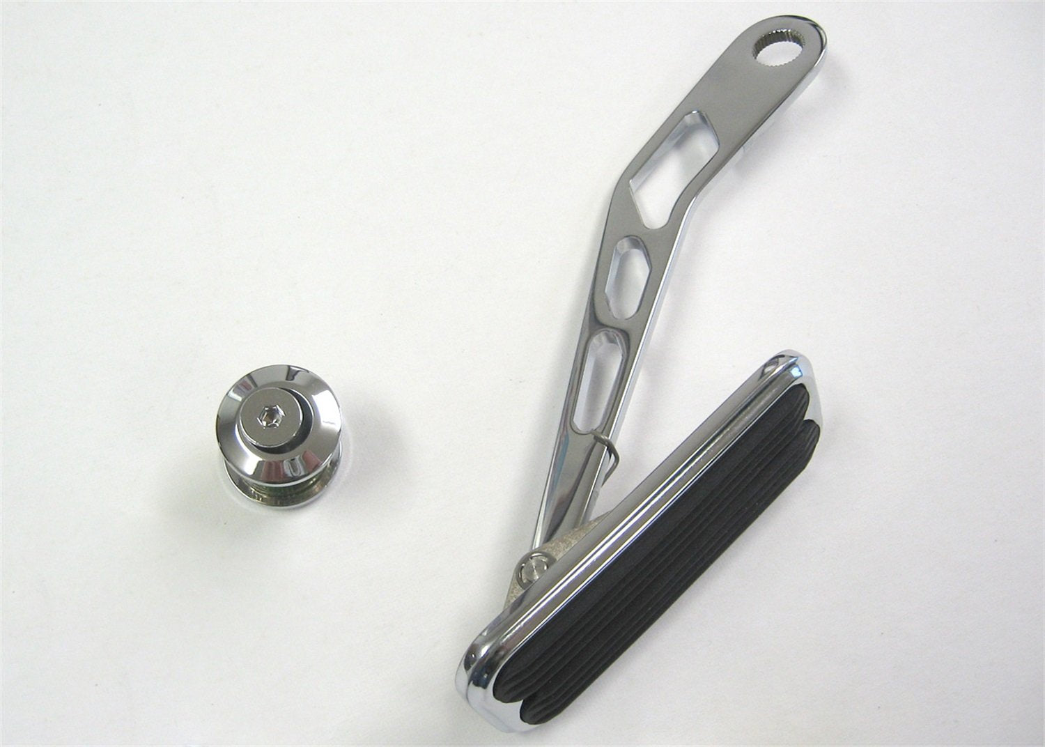 Chrome Steel Lokar DBW-6007 Drive-By-Wire Spring-Loaded Throttle Pedal with Rubber