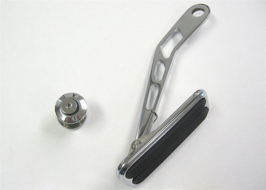Chrome Steel Lokar DBW-6007 Drive-By-Wire Spring-Loaded Throttle Pedal with Rubber