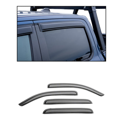 Off Road Black Horse [BHOR Tape On Rain Guards/Wind Deflectors Compatible with 2021-2024 Toyota Sienna Smoke 4 PCs - 14T187